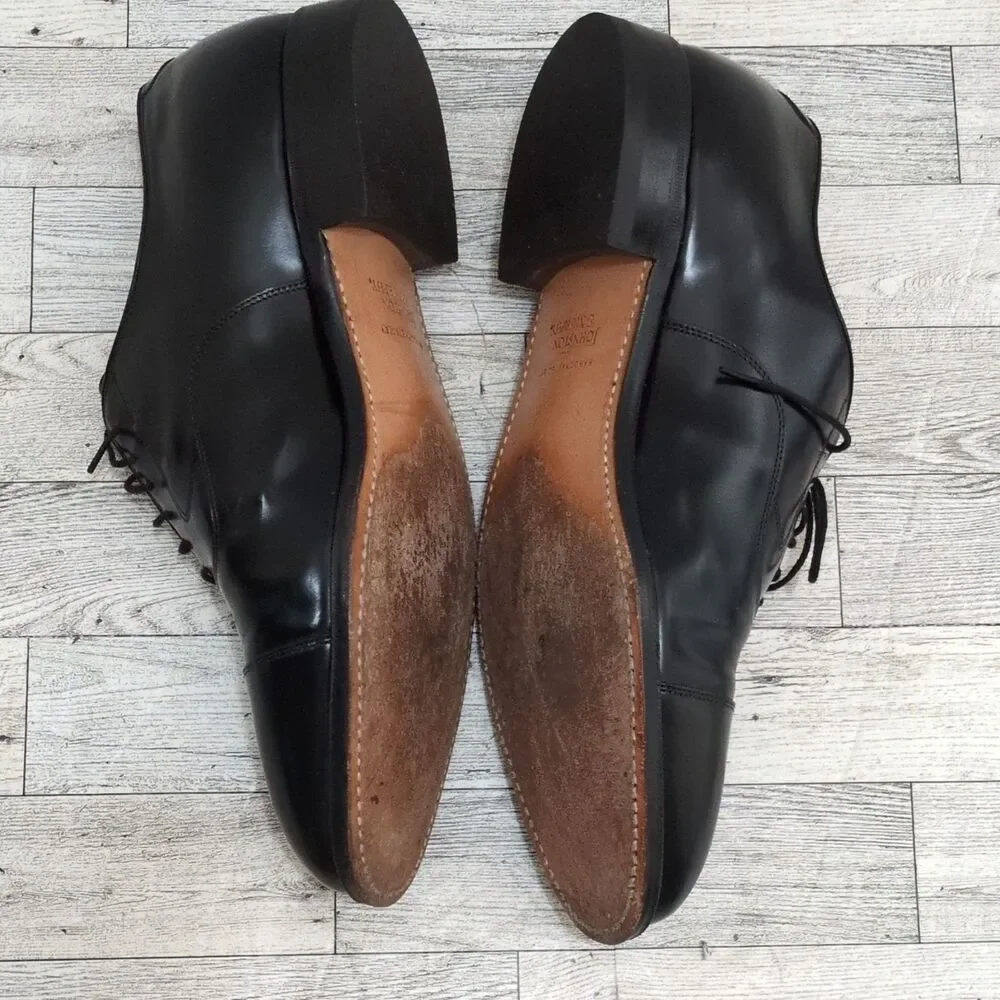 Johnston & Murphy Men's Black Leather Cap Toe Oxford Dress Shoes 10 D/B 22-2981